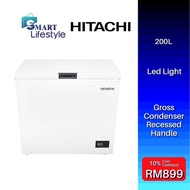 Hitachi F-C200AM1 200L Gross Condenser Recessed Handle Led Light Chest Freezer