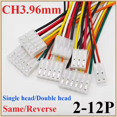 5Pcs CH3.96 MM Pitch Female Housing Plug Sing/Double Head Connector 3.96mm 2P/3/4/5/6/7/8/9--12 Pin 