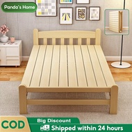 Folding Solid Wood Bed Wooden Foldable Bed Single Bed Frame.