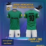 Custom Football Jersey N3WC4STL3 AW4Y 2023-2024– Full Printing Dryfit Milano | Name & Number