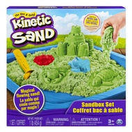 Kinetic Sand, Sandbox Set Kids Toy With 1lb Green And 3 Molds, Sensory Toys For Kids Ages 3 And Up