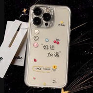[Ship in 24H] Good Luck Plus Space Case for Devices 16pro Transparent cartoon couple phone case pers