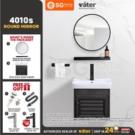 [VATER] 4010S/4020S Round Mirror Aluminium Bathroom Cabinet Ceramic Sink ( Black, White, Brown, Crea