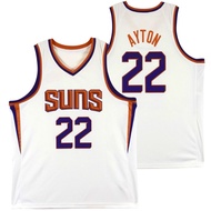 IMPORTED EMBROIDERED PHOENIX SUNS 22 DEANDRE AYTON WHITE BASKETBALL JERSEY