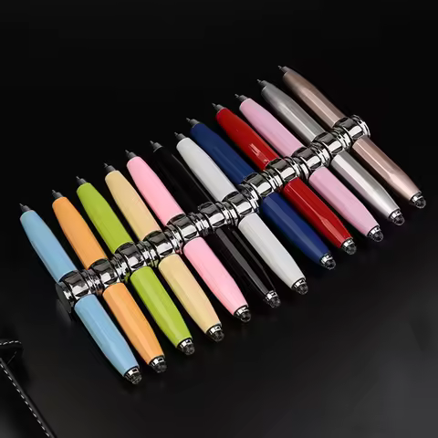 Fidget Spinner Pen with LED Light Writable Spinning Pen Metal Ballpoint Pen for Kid Teen Student Rel