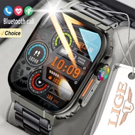 LIGE Call Smart Watch Men 1.96 Inch Full Touch 600mAh Battery Watch Sport Waterproof Fitness Support Recording Connect Music Smartwatch
