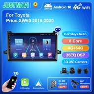 JUSTNAVI For Toyota Prius XW50 2015-2020 Car Radio Multimedia System Receiver Navigation GPS Stereo Auto Android BT No 2 Din DVD