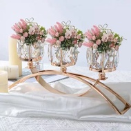 Retro Light Luxury European Dinner Crystal Ornaments Props Candle Holder Candle Holder Dining Table 