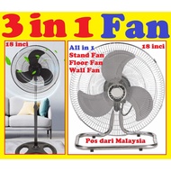 Table Floor Wall Stand Fan Kipas Meja Lantai Dinding Mastar Air Cooler Cooling Hanging Fan Strong Motor Wind Angin Kuat