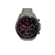 SEIKO mens watches quartz wrist watch analogues stainless BLK SLV SS 8t63-00d0 Direct from Japan Sec