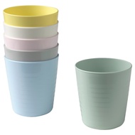 Ikea KALAS Children's Glass Mug 6pcs, pastel Mixed Colors