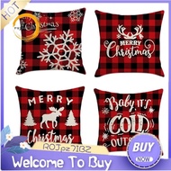 4Pcs Christmas Pillowcase Santa Square Home Decor Economic Linen Pillow Cases Cushion Covers for Sof