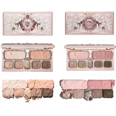 Flower knows Strawberry Cupid Collection Facial Complexion Palette Blush Eyeshadow Highlighter Flowe