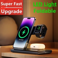 ►✘ 3 in 1 30W Wireless Charger Stand Fast Charging Dock Station For iPhone 14 13 12 Pro Max Apple Watch 8 7 Samsung Watch 5 Airpods
