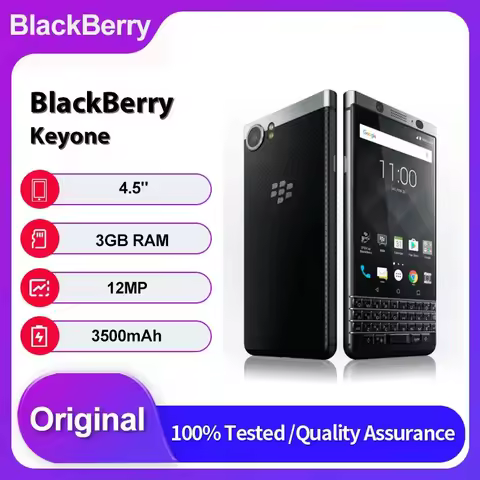 Original Unlocked BlackBerry Keyone Fingerprint Bluetooth 12MP Mobile Phone 4.5 inches QWERTY Keyboa