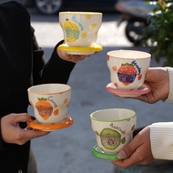 Creative New Fruit Cute Cup Ceramic Mug Coffee Cup Water Cup Breakfast Cup Snack Saucer Breakfast Cu