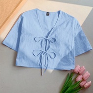 เสื้อเชิ้ตคอจีน แบบมีกระดุมสีพื้น แบบทอของผู้หญิงอย่างเป็นทางการ