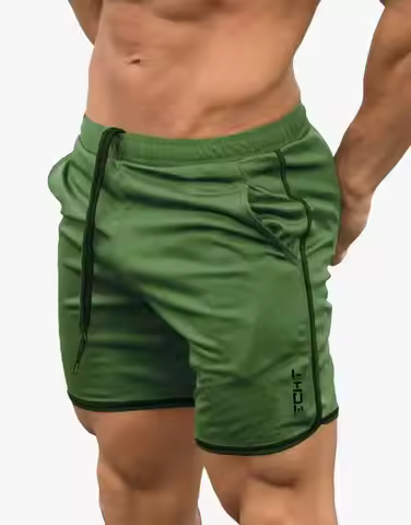 GYM Men Quick Dry Workout Shorts With Pockets Elastic Waist Gym Running Sports Shorts For Men Breath