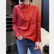 【New Arrival】2023 chinese style traitional hanfu blouse women elegant vintage top women red graceful chinese top women oriental hanfu top