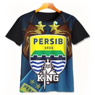 Children's Football T-shirts - Cute 3D Football T-shirts - Persib Bandung Persib-2-designWD Limited 
