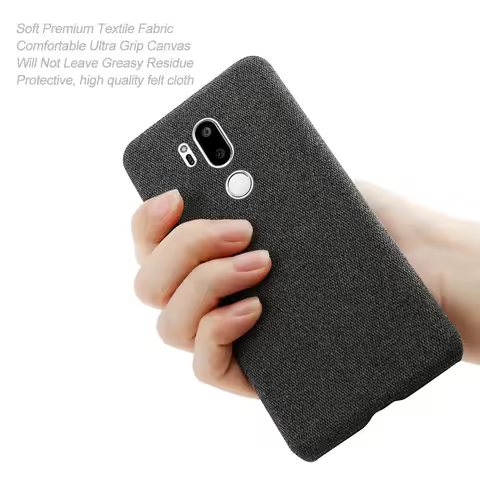 Cloth Cases For LG G7 ThinQ Case Slim Retro Cloth Hard Cover For LG G7 6.1" LM-G710, LM-G710N, LM-G7