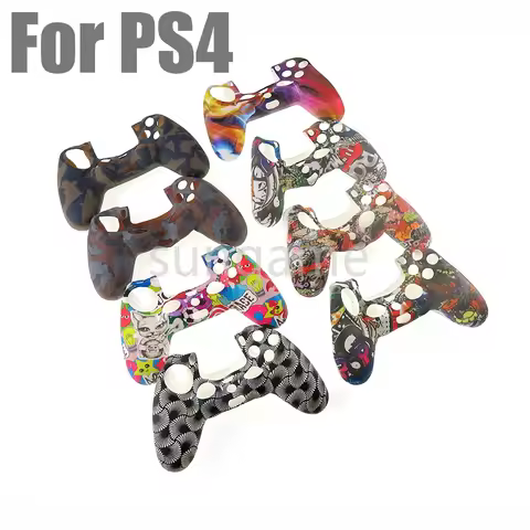 10pcs Water Transfer Printing Silicone Case for PlayStation 4 PS4 Controller Protection Skin Gamepad
