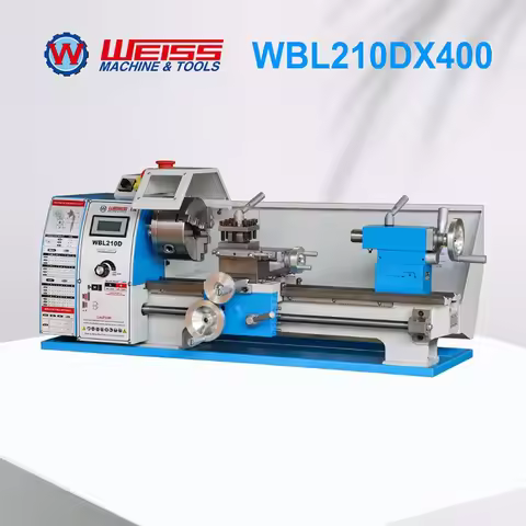 WEISS Metal Lathe WBL210D 400mm Spindle Bore 38mm 1100W BLDC Motor Variable Speed 2500rpm for Precis
