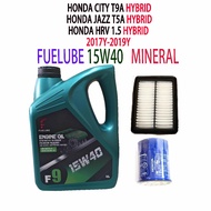HONDA CITY T9A , JAZZ T5A, HRV 1.5 (HYBRID)  OIL FILTER + AIR FILTER + FUELUBE 15W40 MINERAL  ENGINE