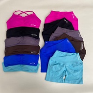 DFYNE New Style Seamless Cross Waist Shorts+High Elastic Bra Yoga Fitness Set Wear