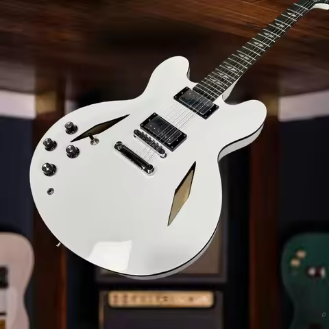 Free Shipping White DG-335 6-String RoseWood Neck Maple Body Unisex Electric Guitar Rich and Mellow 