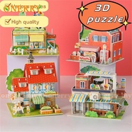 3D Puzzle Toys Paper Jigsaw Toy Handmade House Model 3D Puzzle Wood House Children's Early Education