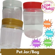 Pet Jar Round (1Bag) 700ml, 900ml, 1000ml, 1200ml Balang Kuih Raya | Balang Biskut | Cookies Container