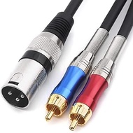 DISINO Dual RCA to XLR Male Y Splitter Patch Cable, Unbalanced 2 RCA/Phono Plug to 1 XLR Splitter Du