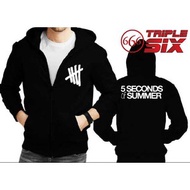 Zipper Hoodie Jacket - 5 seconds of summer - BLACK