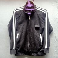 Tracktop Jacket UNIVERSITY OF OXFORD | Hitam | Olahraga Santai Jogging | 2 Garis Lengan | Thrift Bek