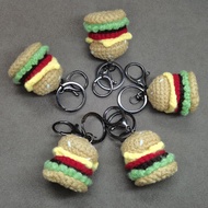 Handmade Mini Keychain Crochet Burger