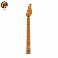 [prettyia] Electric Guitar Neck Roasted Maple Replacement Guitar Neck 24-Fret C-Shaped for Luthier