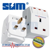 SUM 3 Way Sirim Adaptor with Surge Protector & Neon switch/ SUM 133N