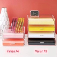 Stationery rack, paper, document, drawer, storage, A4 A3, clear acrylic, desktop desk, office desk