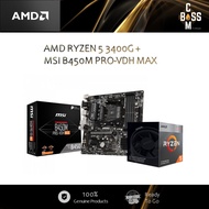 *ORIGINAL* AMD RYZEN 5 3400G WITH RADEON RX VEGA 11 GRAPHIC W/ WRAITH SPIRE COOLER+  MSI B450M PRO-V