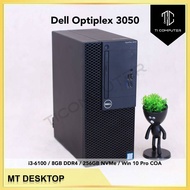 Dell Optiplex 3050 MT Intel Core i3-6100 8GB RAM 256GB NVMe SSD Win 10 Pro Refurbished Desktop PC