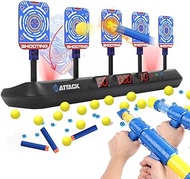 Electronic Shooting Target for Nerf Guns - 5 Targets &amp; 3 Game Modes Digital Scoring Auto Reset Targets for Shooting Practice Toys, Ideal Gifts for Kids, Teens, Boys and Girls (2020 Updated Edition)