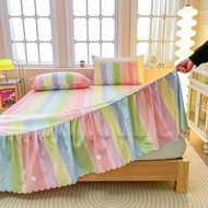 Dansunreve ผ้าปูเตียงลูกไม้ยืดหยุ่นลายดอกไม้ผ้าปูเตียงขนาด40ซม. สำหรับเจ้าหญิงและผ้าระบายขอบเตียง