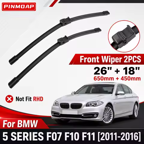PINMOAP 2PCS Silent Wiper Suitable For BMW 5 Series F07 F10 F11 2011-2016 All Weather Front Windshie