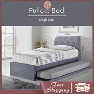 WOODitbe Single Pull Out Fabric Bed Frame Katil tarik Katil Kain Katil bujang Single Divan Bed Doubl