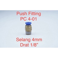 Pc4-01 Pneumatic Coupler Push Fitting Straight Hose 4mm Drat 1/8inch Connector Slip Lock Tube Brass Connector Male Thread Straight | 2.048.0001 | Pc4-01