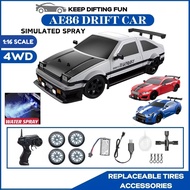 RC Drift Car 1:16 4WD 2.4Ghz High Speed Racing Car With Spray RC Car AE86 Drift GTR Drift Mustang Ma