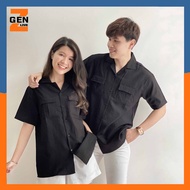 Áo sơ mi ngắn tay áo couple trẻ trung chất vải mềm mát phong hợp thời tiết mùa hè - LZ FASHION - HK0
