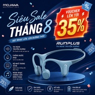 Mojawa RunPlus Blue Swimming Headphones – Waterproof - 32GB - Bone Conduction Headphones for Gym, Sw