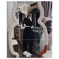 [Voucher 50k Freeship Max 0 đồng toàn quốc] Đồ bộ thun gân cá tính set áo croptop tay dài quần ống r